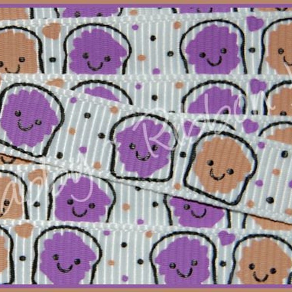 Michelle Custom listing for this person only! 40 Yards 3/8 PBJ Best Friends BFF Peanut Butter Jelly Ribbon - TWRH