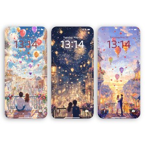 Buy More Save More | Digital Wallpaper for iPhone and Android | Instant Download | Valentine&#39;s Day | Romantic Cityscape