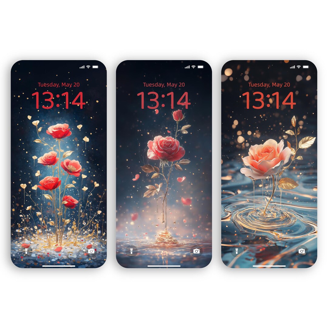 Golden Rose iPhone Wallpaper | Floral (digital Download - Etsy
