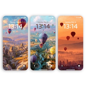 Buy More Save More | Digital Wallpaper for iPhone and Android | Instant Download | Hot Air Balloon Wallpaper Set | Cappadocia Dreams
