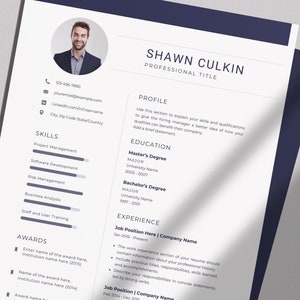 Google Docs Resume Template | Professional Resume Template | Google Docs CV Template with Photo | Instant Download