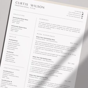Modern Professional Resume Template for Word, Mac Pages, and Google Docs | Professional Resume, CV Template | Modern Resume | CV Resume