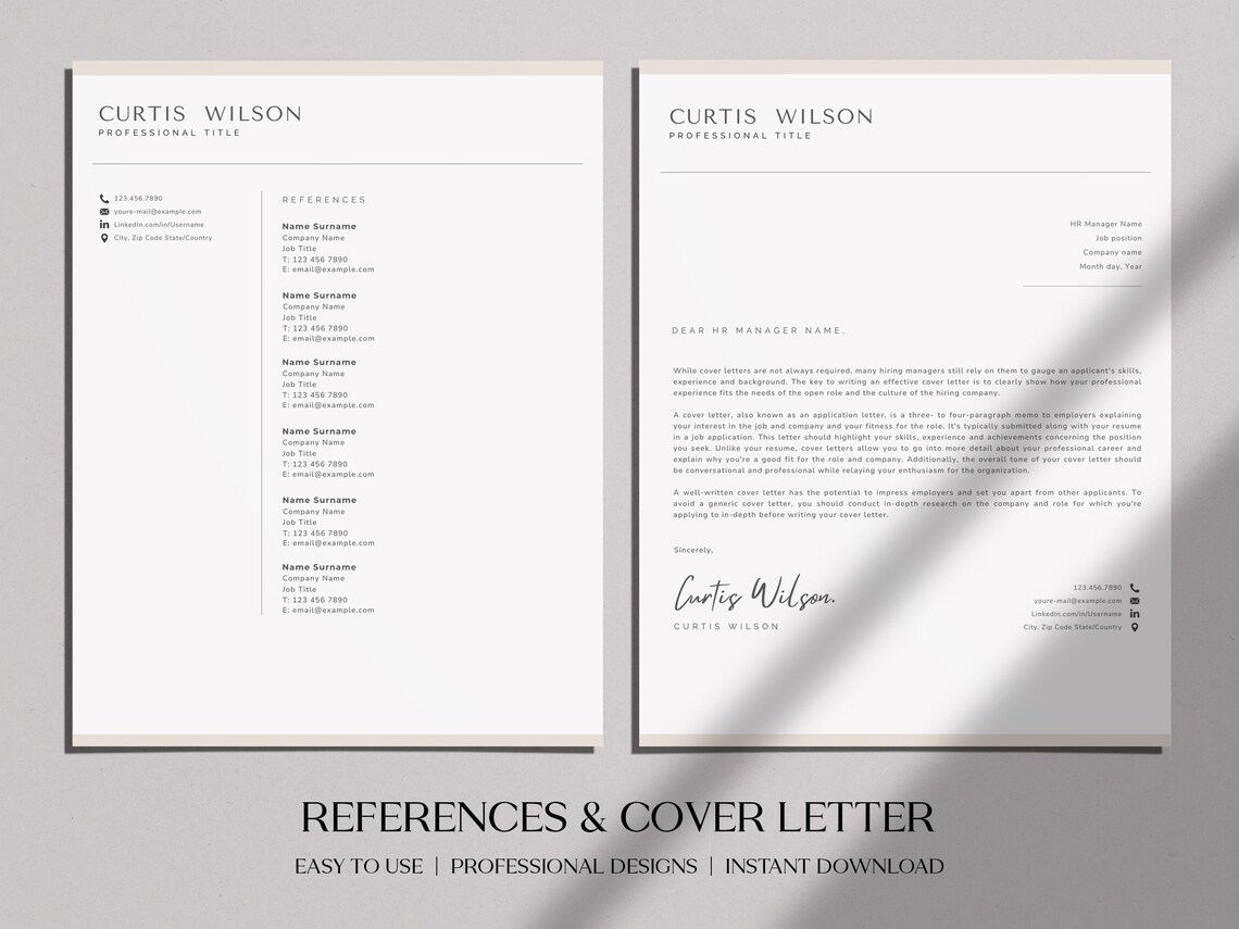 Apple Pages Resume Template | Modern Professional CV for Mac | Editable ...