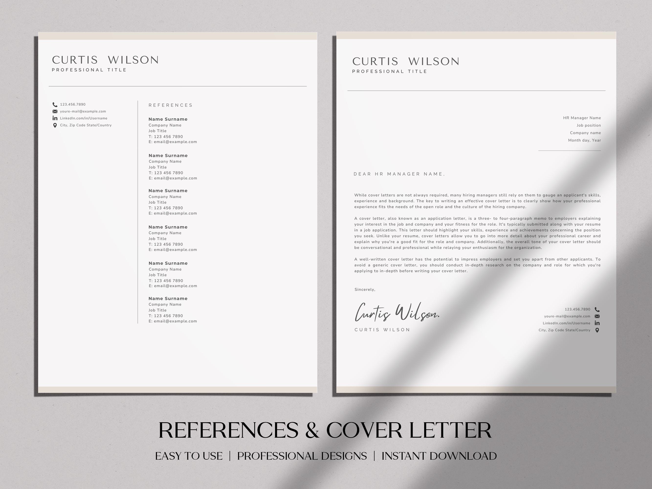 Apple Pages Resume Template | Modern Professional CV for Mac | Editable ...