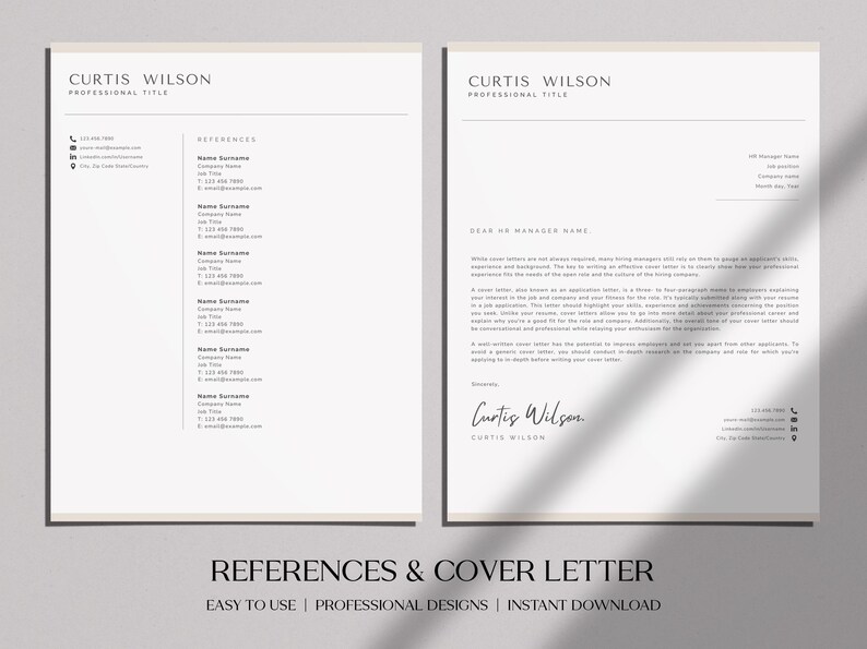 Google Docs Resume Template | Professional Modern Design | Instant ...
