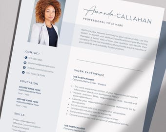 Word Resume with Picture | Modern Clean Resume Template | Word CV Template with Photo | Resume with Picture | Word Professional Resume
