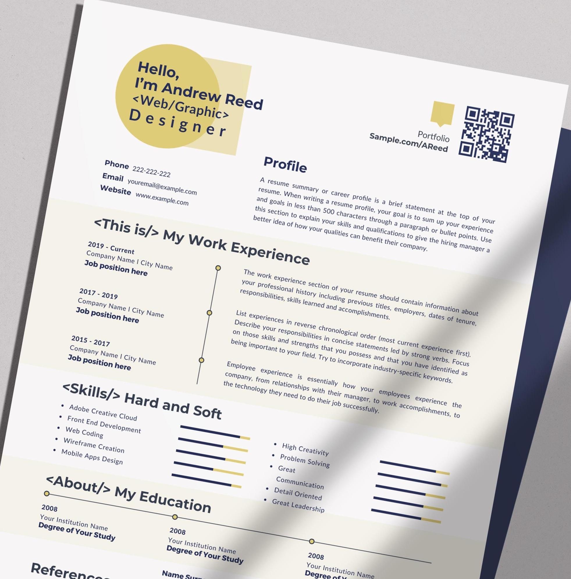 Word Resume Template | Creative Resume Template | Word CV Template | Resume Template for Word | Modern Word Resume CV Template