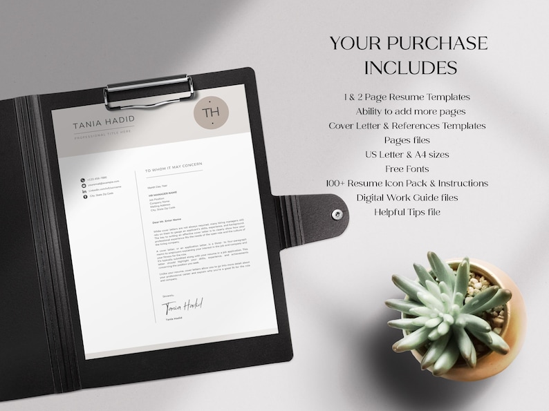 Apple Pages Resume Template | Modern Professional CV | Editable Clean ...