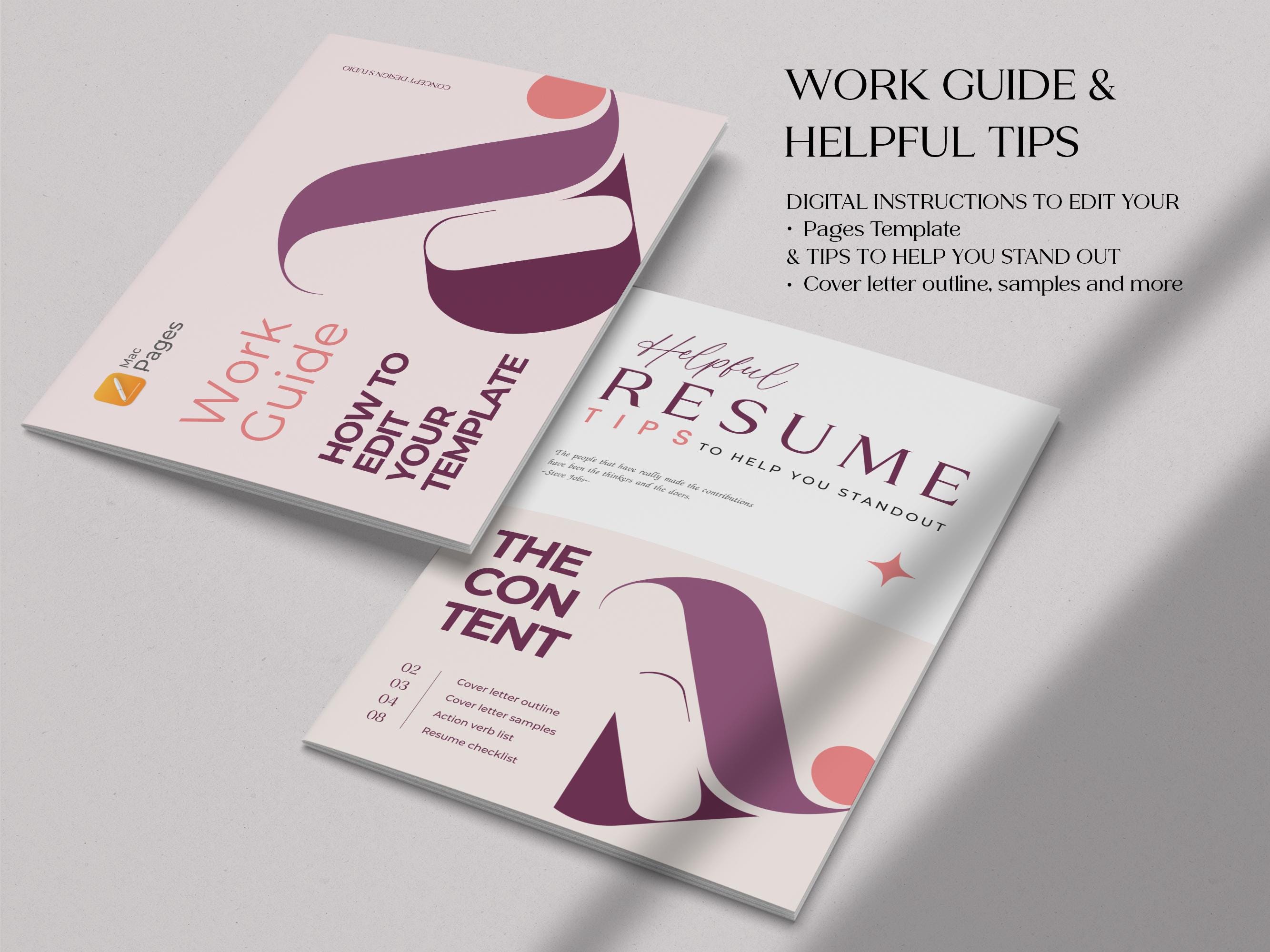 Apple Pages Resume Template | Modern Professional CV for Mac | Editable ...