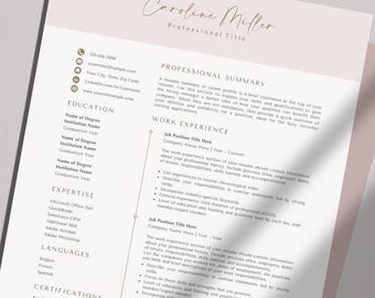 Pages Resume Template | Professional Resume Template | Pages CV Template  | Mac Pages Resume Template | Minimalist Resume | Curriculum Vitae