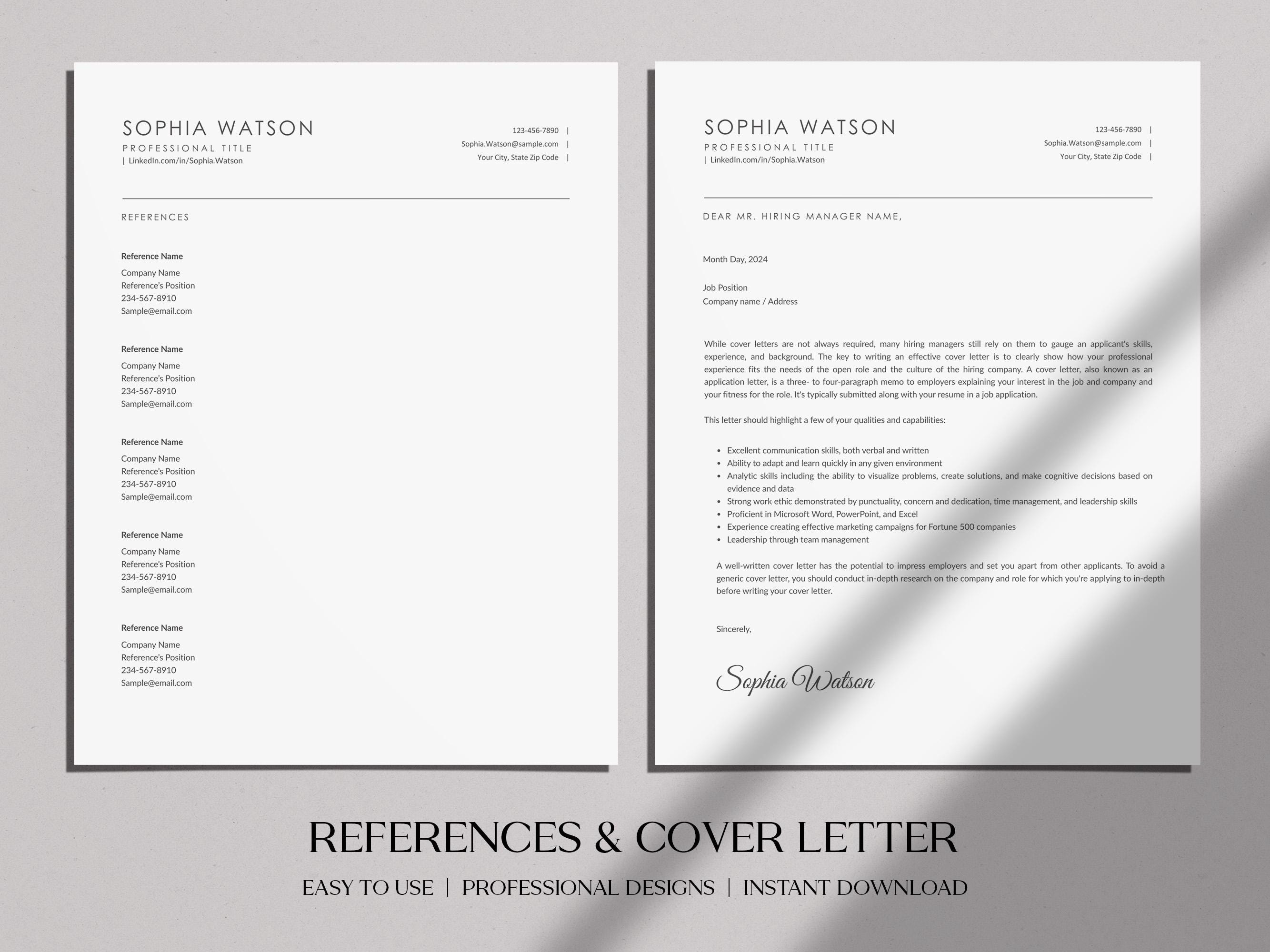 Ats-friendly Professional Resume | Apple Pages CV Template | Minimalist ...