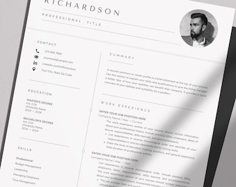 Google Docs Resume with Photo | Modern Professional CV | Editable | Instant Download