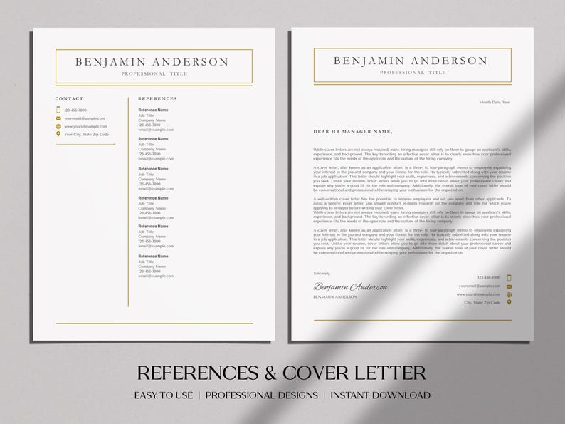 Apple Pages Resume Template | Modern Professional CV for Mac | Instant ...