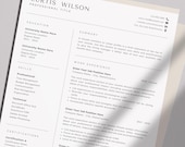 Word Resume Template | Modern Professional Clean CV | Editable | Instant Download