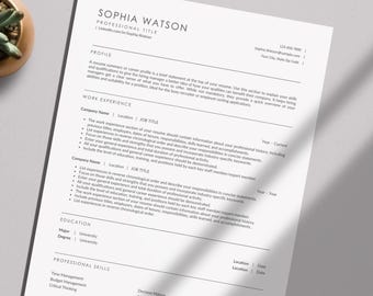 ATS Friendly Resume Template | Resume Template for Word, Pages, Google Docs | ATS Resume Template | ATS Cv Resume | Professional ATs Resume