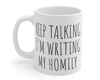 11 oz Personalized Funny Gift for Priest or Deacon, Funny Coffee Mug, Funny Religious Gift, Catholic Gift for Religious