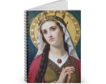 St Elizabeth of Hungary Catholic Notebook, November Saint confirmation Gift, Religious Art Christmas Gift, Saint Elisabeth