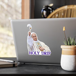 Divertente adesivo cattolico di Papa Leone XIV, adesivo in vinile impermeabile per bicchiere, regalo religioso per borraccia.