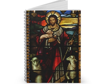 Jesus The Good Shepherd Catholic Notebook, Religious Diary Gift Idea for Christian, Adoration Journal, Stocking Stuffer