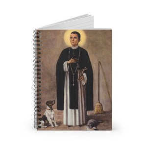 Carnet de notes catholique Saint Martin de Porres, idée cadeau saint novembre, catholique traditionnelle. Journal d'adoration, journal chrétien