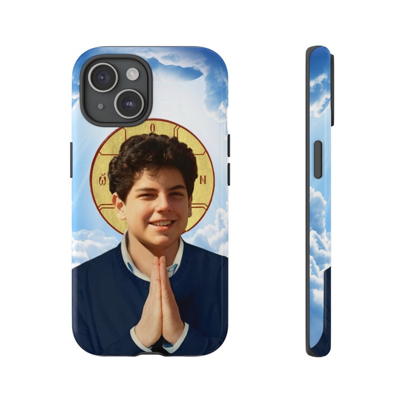 Carlo Acutis Blessed and Saint Samsung iPhone Hard Case Protector, Catholic Gift for Confirmation, Millenial Saint image 2