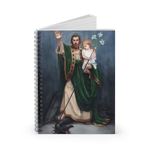 Cuaderno católico de San José sobre el terror de los demonios, diario de adoración, regalo de Navidad, diario religioso, regalo artístico de San José y el Niño Jesús