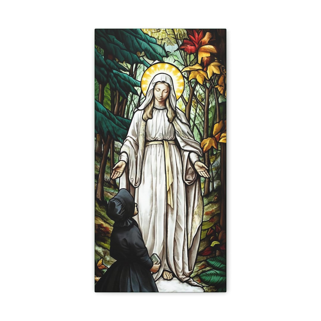 Our Lady of Champion Stained Glass Print, Catholic Canvas Christmas ...