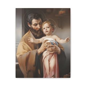 Heiliger Joseph katholische religiöse Leinwand Wallart, Joseph und Jesus Heilige Familie