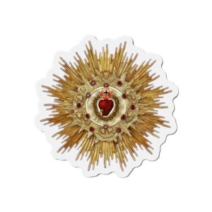 Sacred Heart of Jesus Devotion, Eucharistic Adoration of Jesus, Blessed Sacrament, Catholic Gift, Catholic Sticker, Monstrance Art