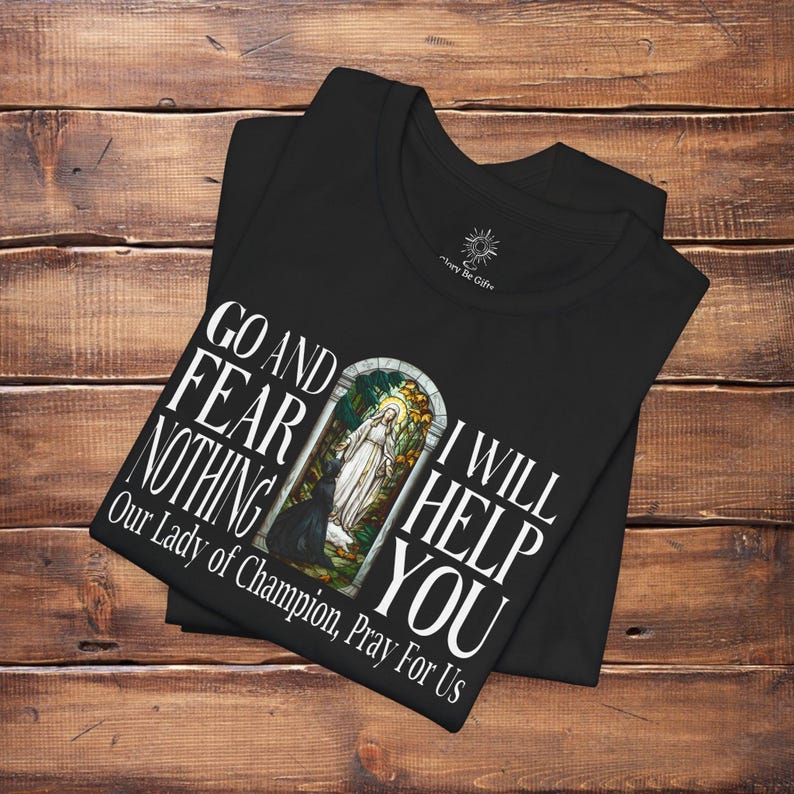 Our Lady of Champion Catholic Tee, Champion Wisconsin Shrine, Our Lady of Good Help Catholic T Shirt Gift, Marian Devotion Gift, Kids Sizes image 2