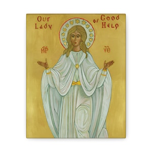 Our Lady of Good Help Our Lady Champion Canvas Wallart, Wall Art of the Virgin Mary, Catholic Home Decor for Prayer Altar, Mothers Day GIft