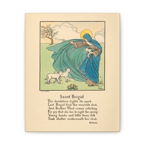 Saint Brigid katholieke muur kunst gedicht bevestiging cadeau W M Letts, katholiek gebed altaar decor