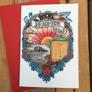 Tarjeta de felicitación de Brighton My Day / Cita positiva / Tarjeta de agradecimiento de la playa de Brighton