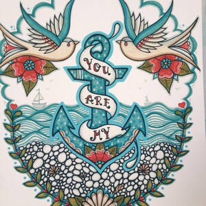 You Are My Anchor, Nautical Art Print. A4 or A3 Print image 3