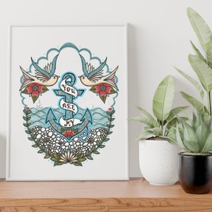 You Are My Anchor, Nautical Art Print. A4 or A3 Print image 1