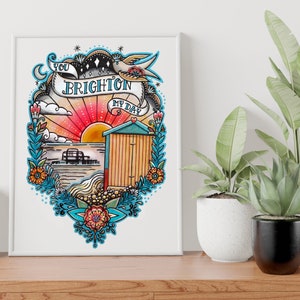 You Brighton My Day, Nautical Art Print. A4 Print