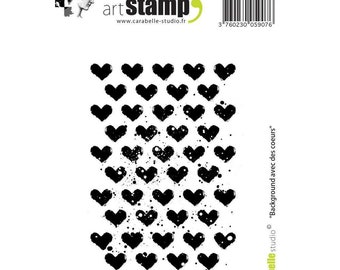 Carabelle Studio Valentine Hearts Cling Stamp, Art Journal, Scrapbooking, Mixed Media