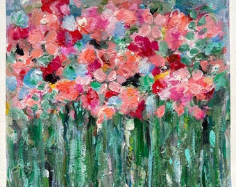 Paradise Petals, Abstract Floral Artwork on Watercolour Paper, Original Painting