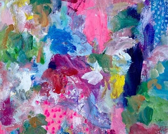 Candy Store Abstract Original Art, Painted on 360GSM Watercolour Paper 21.8cm x 30.5cm