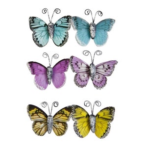 Prima - In Full Bloom Collection - Butterfly Embellishments - Elegant Wings 6 Pcs