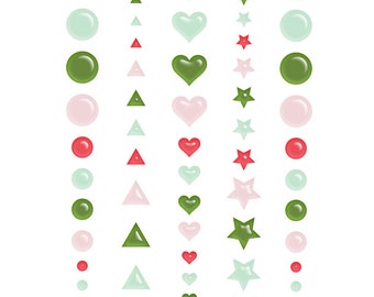 Fancy Pants Designs - Home For Christmas Collection - Stickers - Puffy Shapes 60/pcs