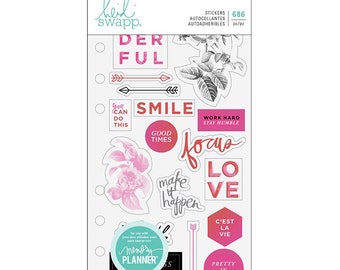 Heidi Swapp - Fresh Start Collection - Memory Planner Clear Stickers - Elegant with Foil Accents, Diary, Craft, Planning 686/Pk