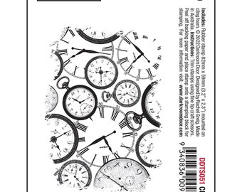 Darkroom Door Texture Stamp Clocks DDTS051, 5.5 x 8cm Stamping, Scrapbooking