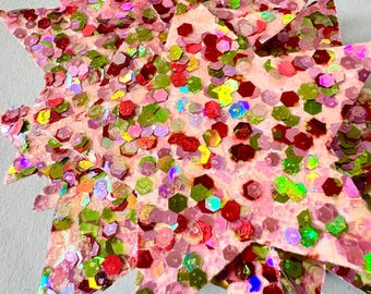 Confeti arcoíris de estrellas de colores, tamaño mediano, para Navidad y cumpleaños, paquete de 30