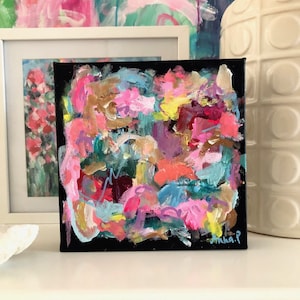 Joyspotting Original Acrylic Painting on Canvas 20cm x 20cm Abstract Expressionist