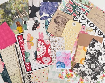 Vintage Floral Ephemera Pack, Junk Journal, Paper Art Collage, Grab Bag