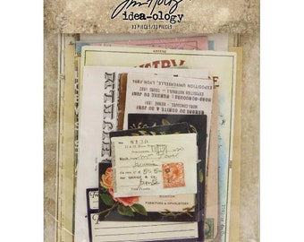 Tim Holtz Idea-Ology Remnants Layers Paper 33/Pkg, Art Journal, Collage, Vintage