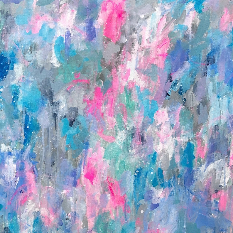 Dreamscape Original Painting, Abstract Art, Blue Artwork Painted Canvas