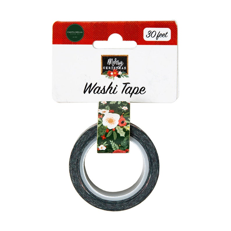 Carta Bella Happy Christmas Washi Tape 30' Acogedora cinta decorativa floral y floral imagen 2
