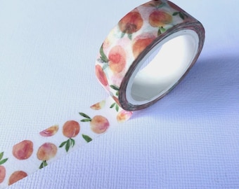 Perzikkleurige washi tape voor planners, inpakpapier en scrapbooking, 1,5 cm x 7 m